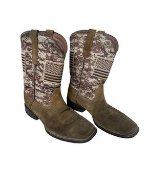 Ariat Men's Sport Patriot Western Boots - Antique Mocha Suede -Size 9.5 D